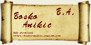 Boško Anikić vizit kartica